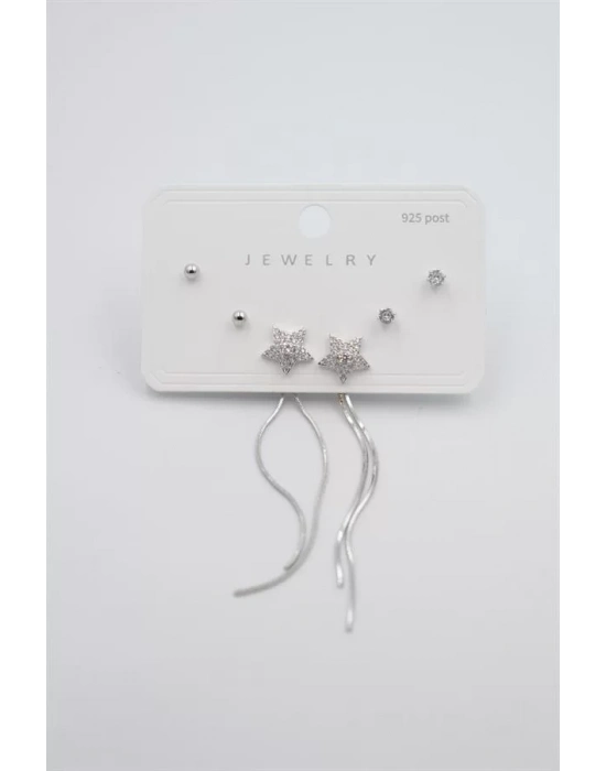 Çoklu Set Küpe - Gümüş