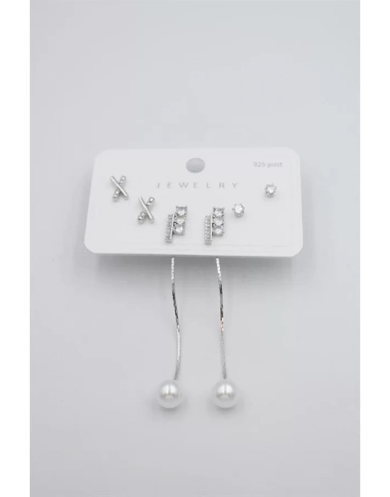 Çoklu Set Küpe - Gümüş