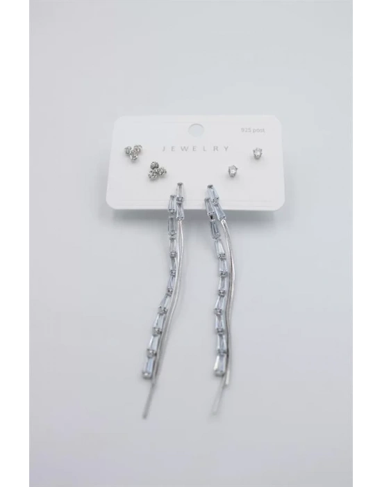 Çoklu Set Küpe - Gümüş