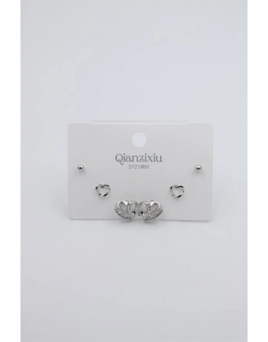 Çoklu Set Küpe - Gümüş