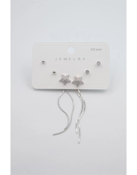 Çoklu Set Küpe - Gümüş