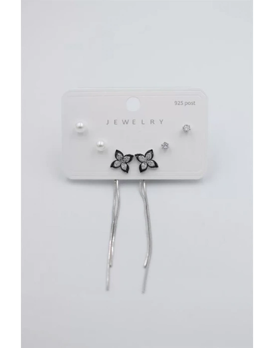 Çoklu Set Küpe - Gümüş