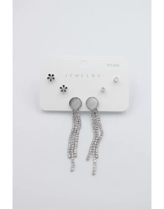 Çoklu Set Küpe - Gümüş