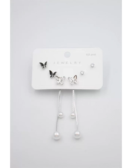 Çoklu Set Küpe - Gümüş