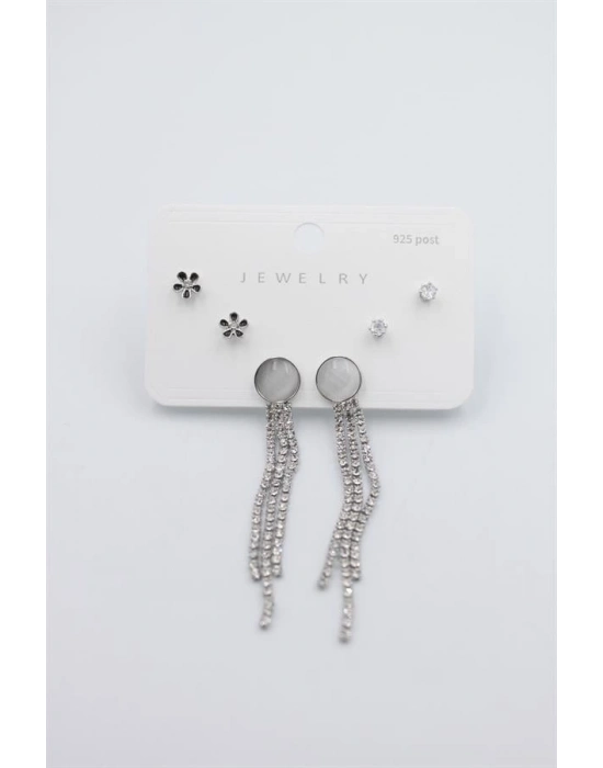 Çoklu Set Küpe - Gümüş
