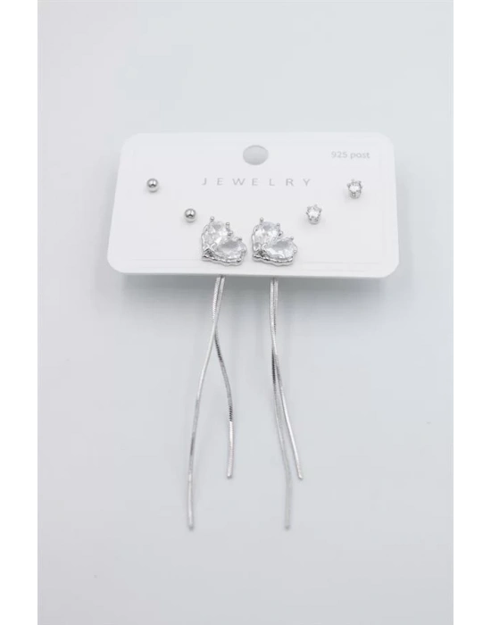 Çoklu Set Küpe - Gümüş