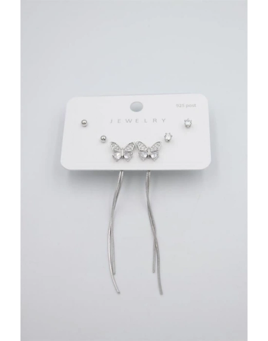 Çoklu Set Küpe - Gümüş