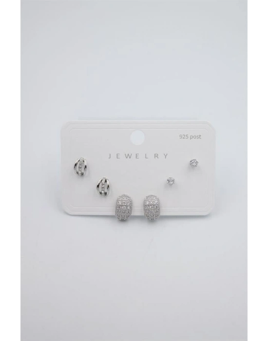 Çoklu Set Küpe - Gümüş