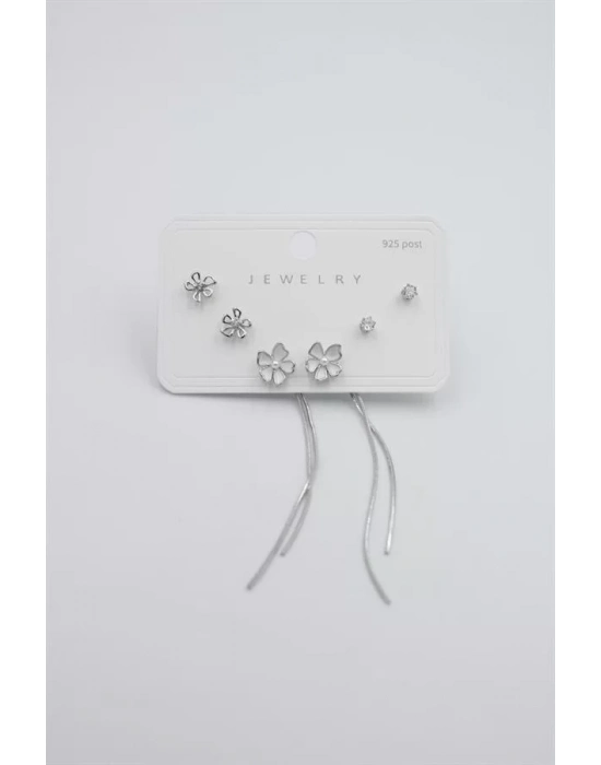 Çoklu Set Küpe - Gümüş