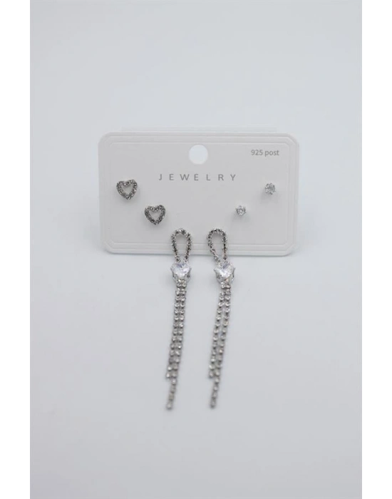 Çoklu Set Küpe - Gümüş