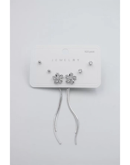 Çoklu Set Küpe - Gümüş