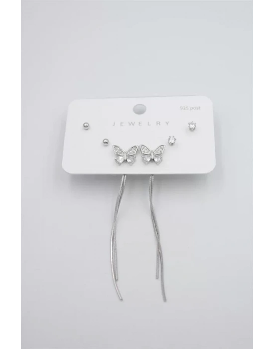 Çoklu Set Küpe - Gümüş