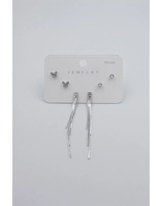 Çoklu Set Küpe - Gümüş