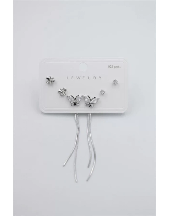 Çoklu Set Küpe - Gümüş