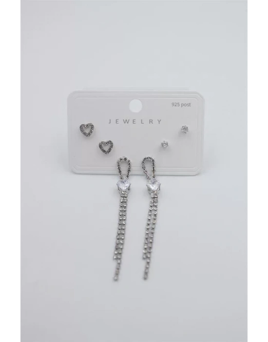 Çoklu Set Küpe - Gümüş