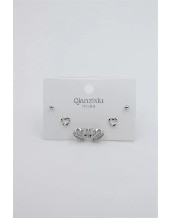 Çoklu Set Küpe - Gümüş