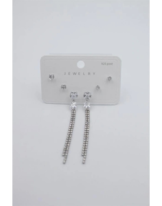 Çoklu Set Küpe - Gümüş