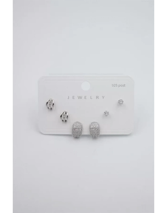 Çoklu Set Küpe - Gümüş