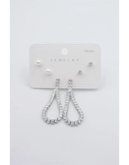 Çoklu Set Küpe - Gümüş