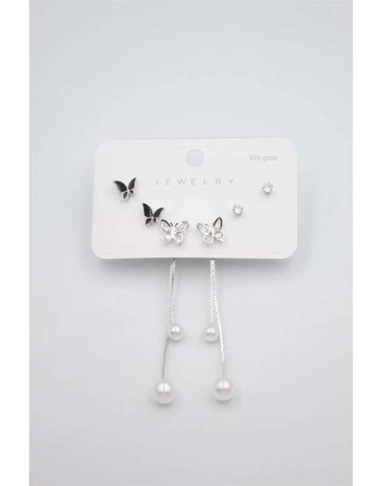 Çoklu Set Küpe - Gümüş