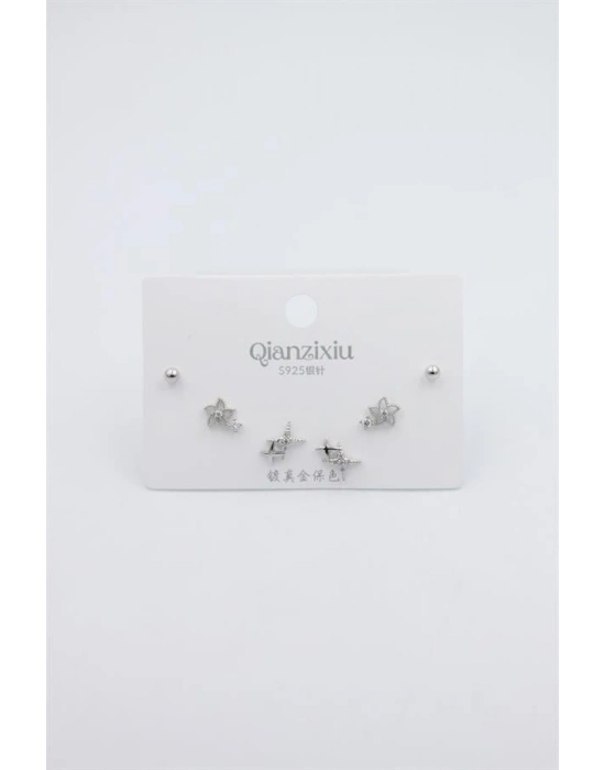 Çoklu Set Küpe - Gümüş