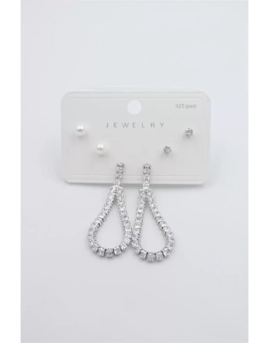 Çoklu Set Küpe - Gümüş