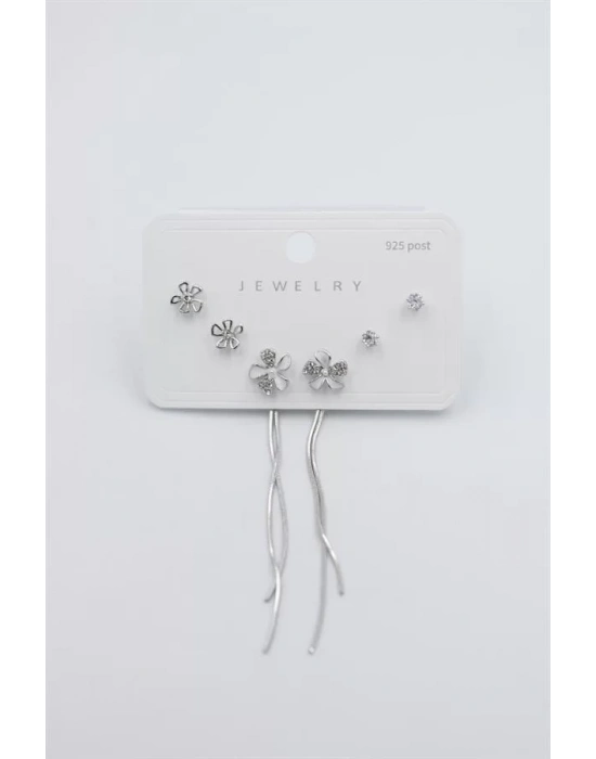 Çoklu Set Küpe - Gümüş