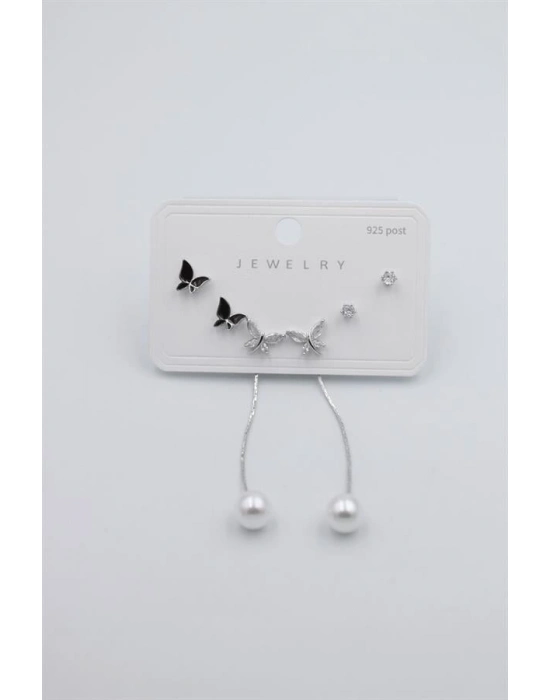 Çoklu Set Küpe - Gümüş