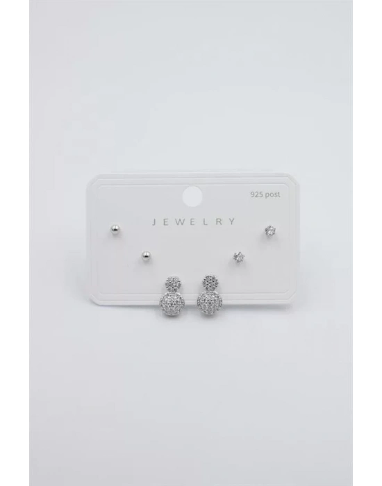 Çoklu Set Küpe - Gümüş