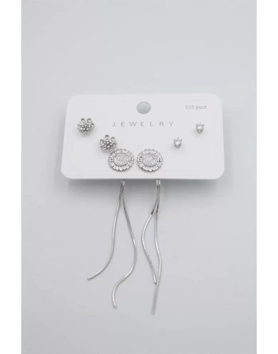 Çoklu Set Küpe - Gümüş