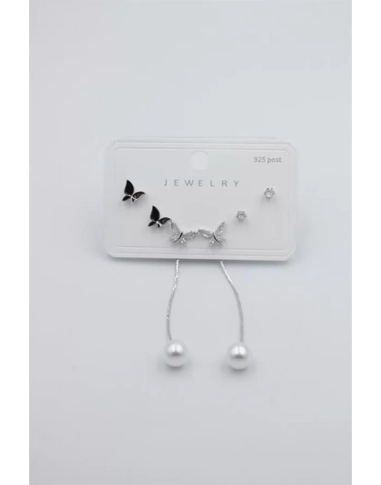 Çoklu Set Küpe - Gümüş