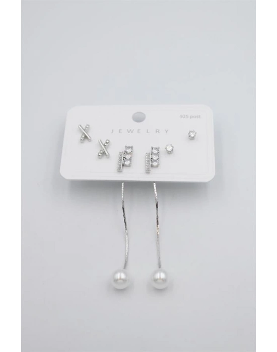 Çoklu Set Küpe - Gümüş