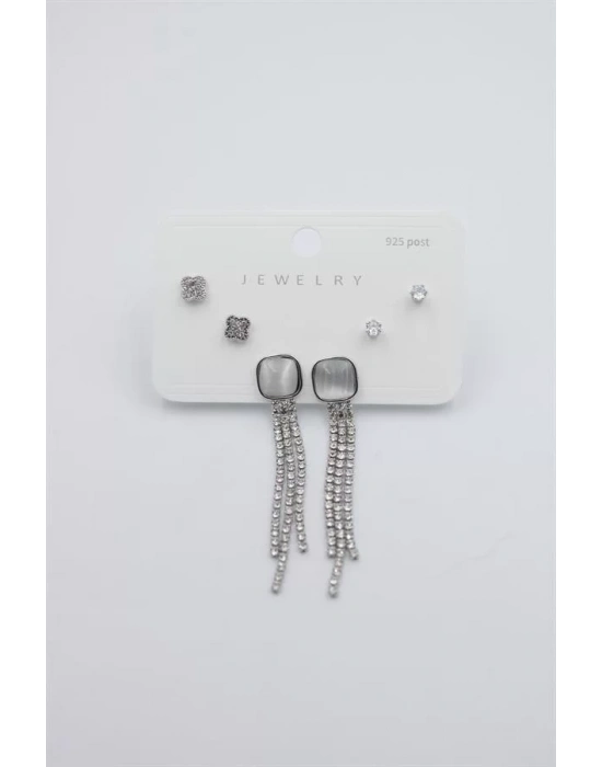 Çoklu Set Küpe - Gümüş