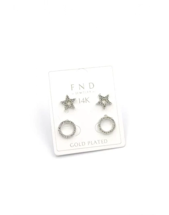 Çoklu Yıldız Küpe - Gümüş