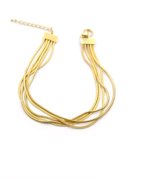 Çoklu Zincir Bileklik - Altın