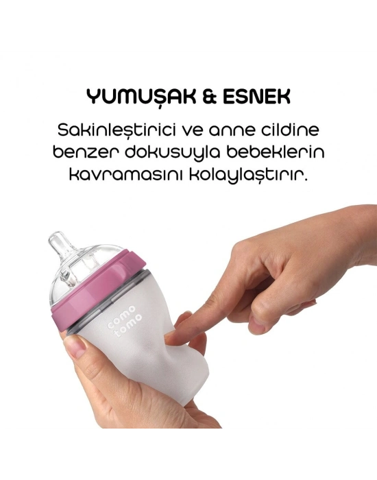 Comotomo Antikolik Silikon Biberon 150 ml 0-3 Ay Pembe