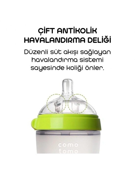 Comotomo Antikolik Silikon Biberon 150 ml 0-3 Ay Yeşil