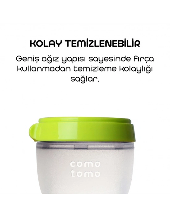Comotomo Antikolik Silikon Biberon 150 ml 0-3 Ay Yeşil
