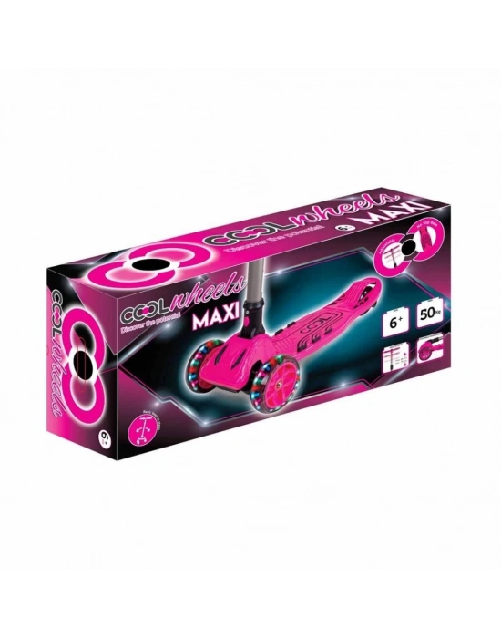 3 Tekerlekli Işıklı Maxi Scooter Pembe
