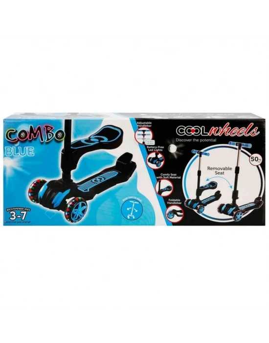 Combo 3 Tekerlekli Katlanabilir Işıklı Oturaklı Scooter