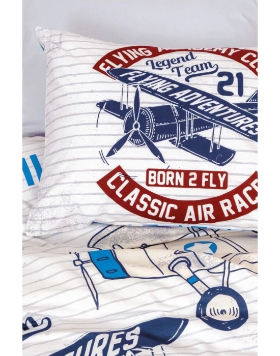 Cotton Box Junior Ranforce Nevresim Takımı Tek Kişilik Flying Gri