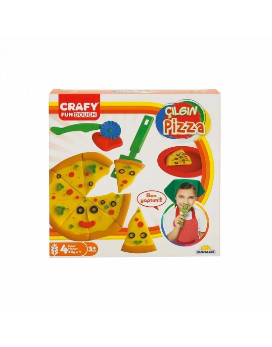 ® Crafy Çılgın Pizza Oyun Hamuru Seti 200 g 10 Parça