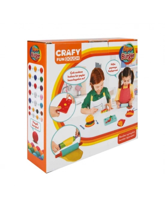 Crafy Süper Burger Oyun Hamuru Seti 200 gr. 12 Parça