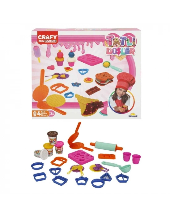 ® Crafy Tatlı Düşler Oyun Hamuru Seti 200 g 22 Parça