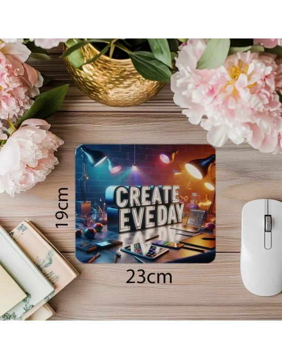 Create Every Day Yazılı 3D Mousepad - 19x23 cm 2 mm Dikdörtgen İthal Baskılı Mouse Pad