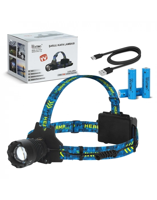 Cree P360 12.000 Lümen Şarjlı Kafa Lambası Wt-627