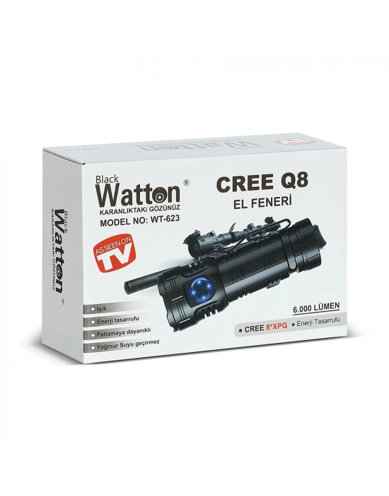 Cree Q8- XQg 8+1 Led Şarjlı El Feneri Wt-623