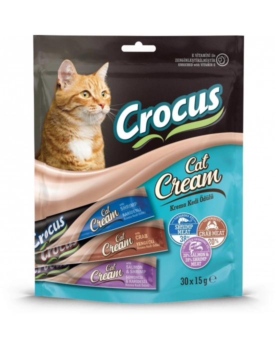 Crocus Çoklu Somon Karides & Karides & Yengeç Kedi Ödülü 30x15gr