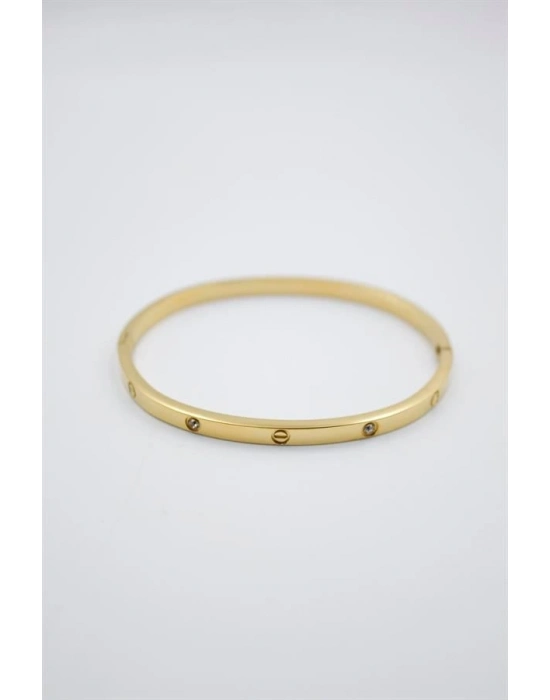 CRT Model Taşlı İnce  Bilezik - Altın