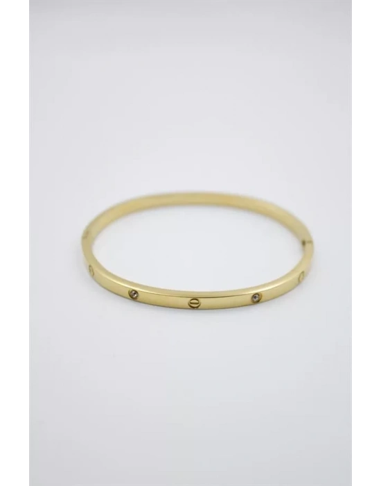 CRT Model Taşlı İnce  Bilezik - Altın